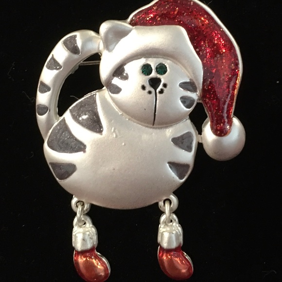 Christmas Cat Pin - Picture 2 of 4